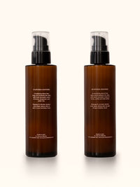 Pancha Beauty Rise and Restore lotion Ayurvedic ingredients list on the back of the bottles.